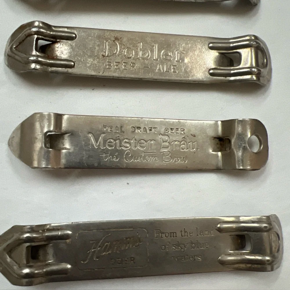 Beer Can Bottle Openers Lot of 5 Yusay Dobler Hamm's Meister Brau Atlas Prager